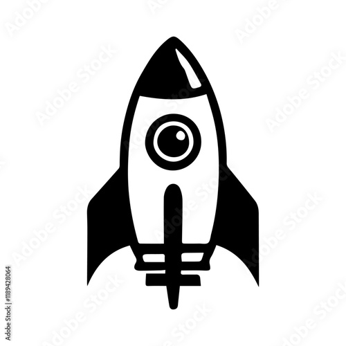 Simple Vector Icon of a rocket – Logo Design Illustration