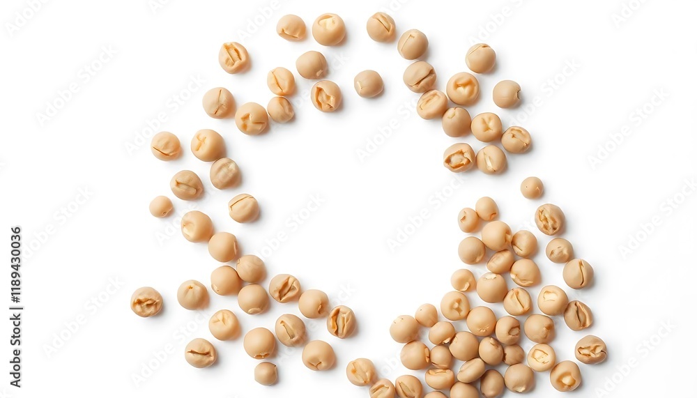 Creamy Beige Peas: A Circular Minimalist Food Photography Creamy Beige Peas: A Circular Minimalist Food Photography
