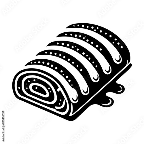 Simple Vector Icon of a Apfelstrudel – Logo Design Illustration