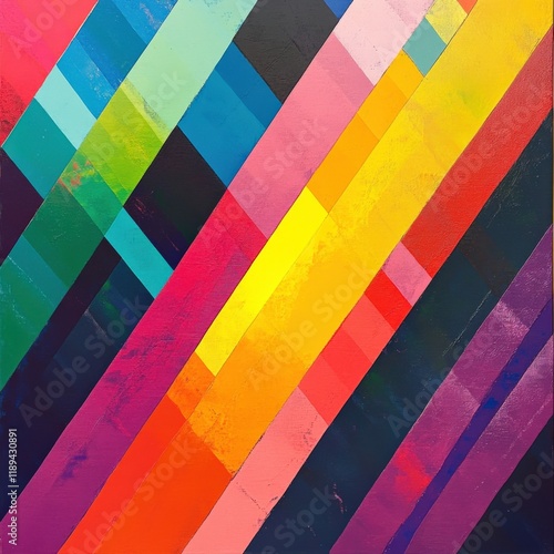 Wallpaper Mural abstract colorful geometric diagonal stripes design art Torontodigital.ca