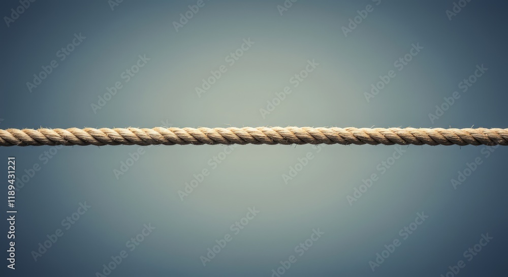 A simple tug-of-war rope with equal tension from both sides, balanced in the center
