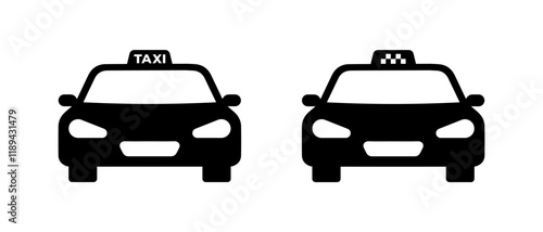 Taxi Cab Car Icon Vector Set. Taxi Service Symbol