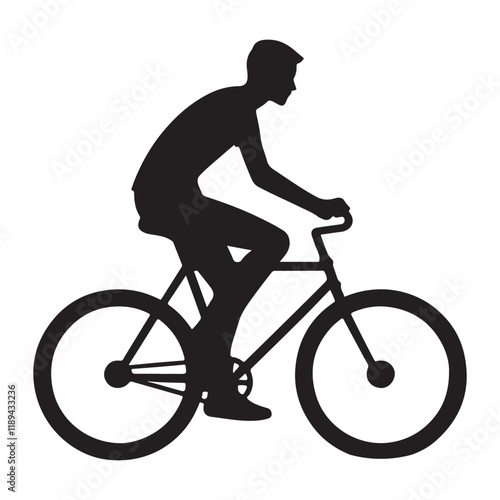 Person Riding Bicycle Silhouette Vector Art