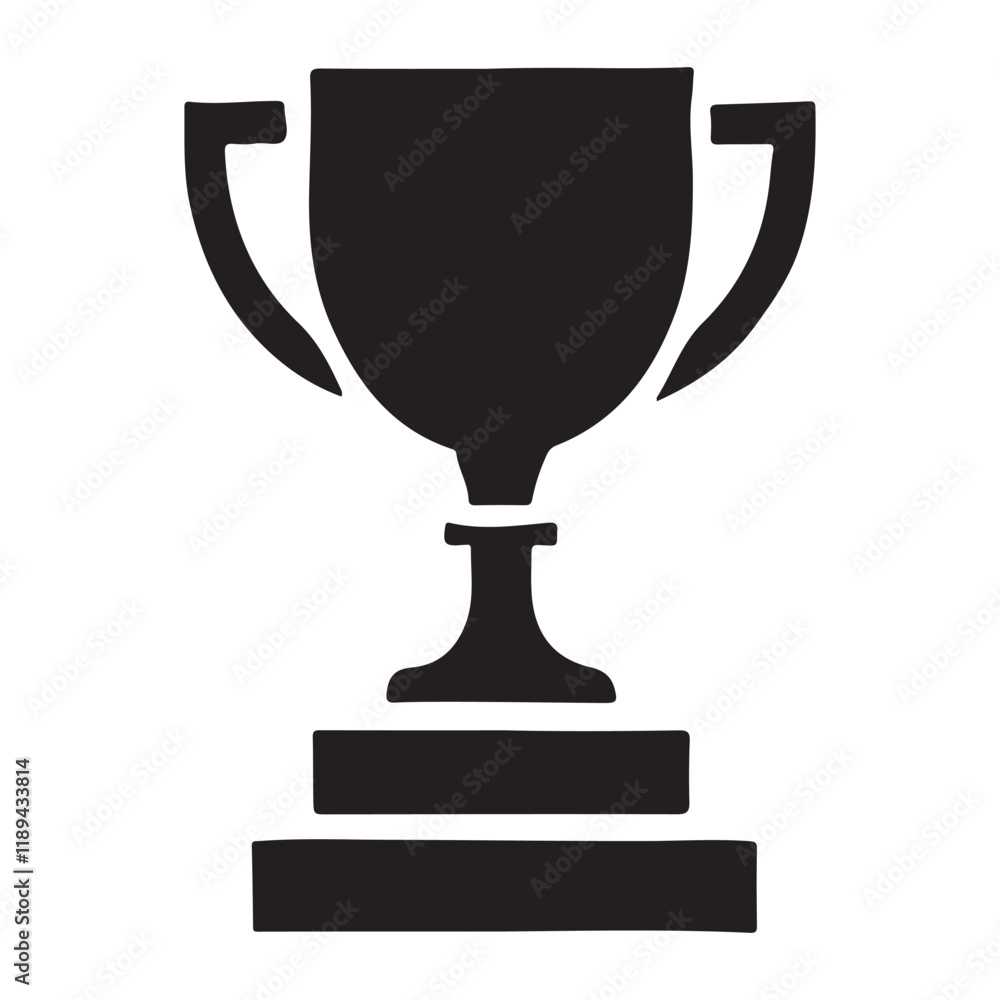 Winning Trophy Silhouette Vector Illustration Winning Trophy Silhouette Vector Illustration