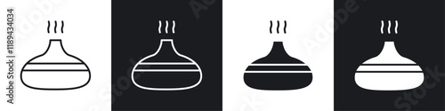 Diffuser icons vectors set in black. line and flat versions