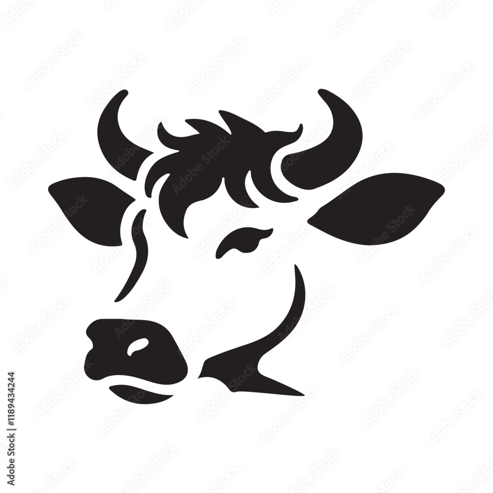 Cow Head Silhouette Vector Illustration Design Cow Head Silhouette Vector Illustration Design