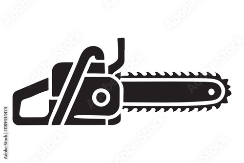 Chainsaw Silhouette Illustration for Woodcutter