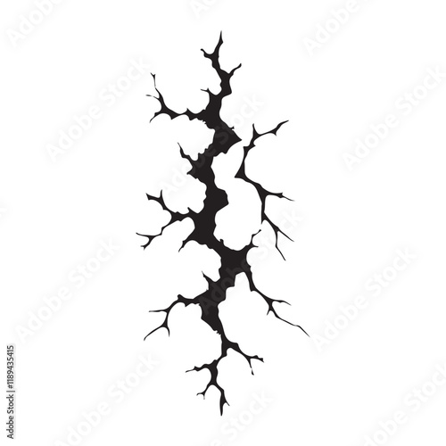 Ground Crack Silhouette Vector Art