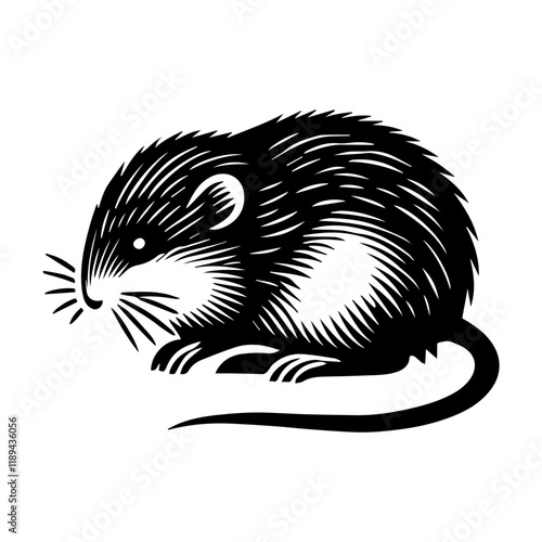 Simple Vector Icon of a Bavarian Pine Vole – Logo Design Illustration