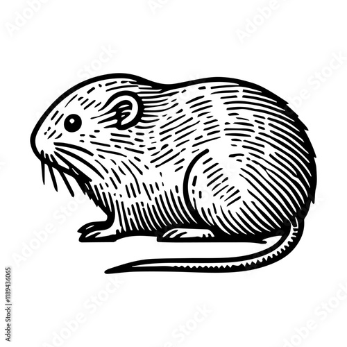 Simple Vector Icon of a Bavarian Pine Vole – Logo Design Illustration