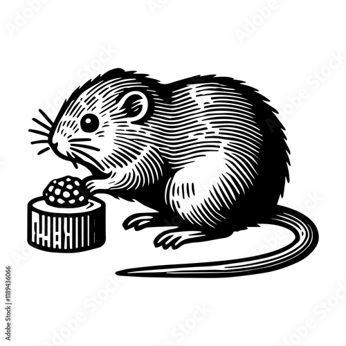 Simple Vector Icon of a Bavarian Pine Vole – Logo Design Illustration