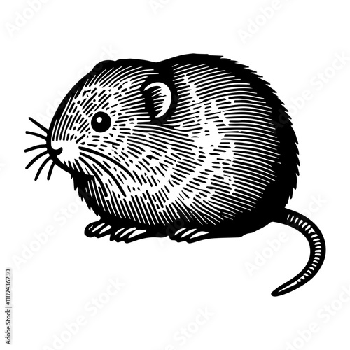 Simple Vector Icon of a Bavarian Pine Vole – Logo Design Illustration