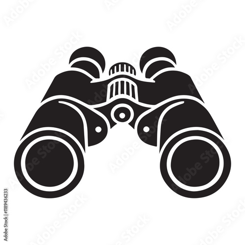 Binoculars Silhouette Detailed Vector Illustration