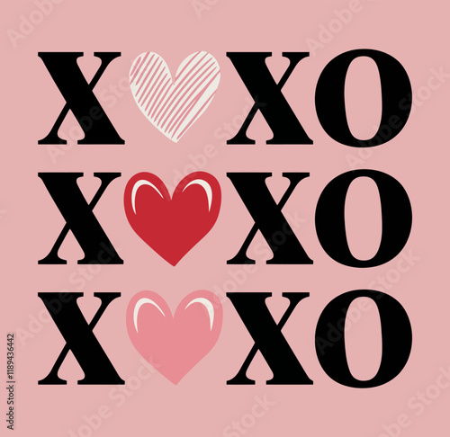 Creative XOXO Valentine-Themed Typography for Cards and Social Media