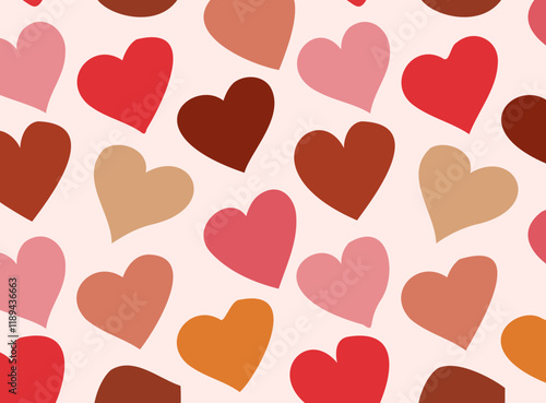 Romantic Love Shape Pattern Vector Art with Hearts and Valentine Themes