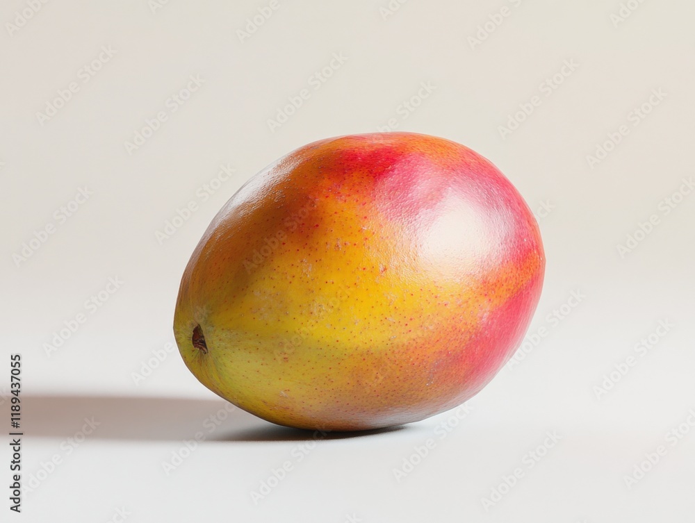a ripe mango sits on a white surface a ripe mango sits on a white surface