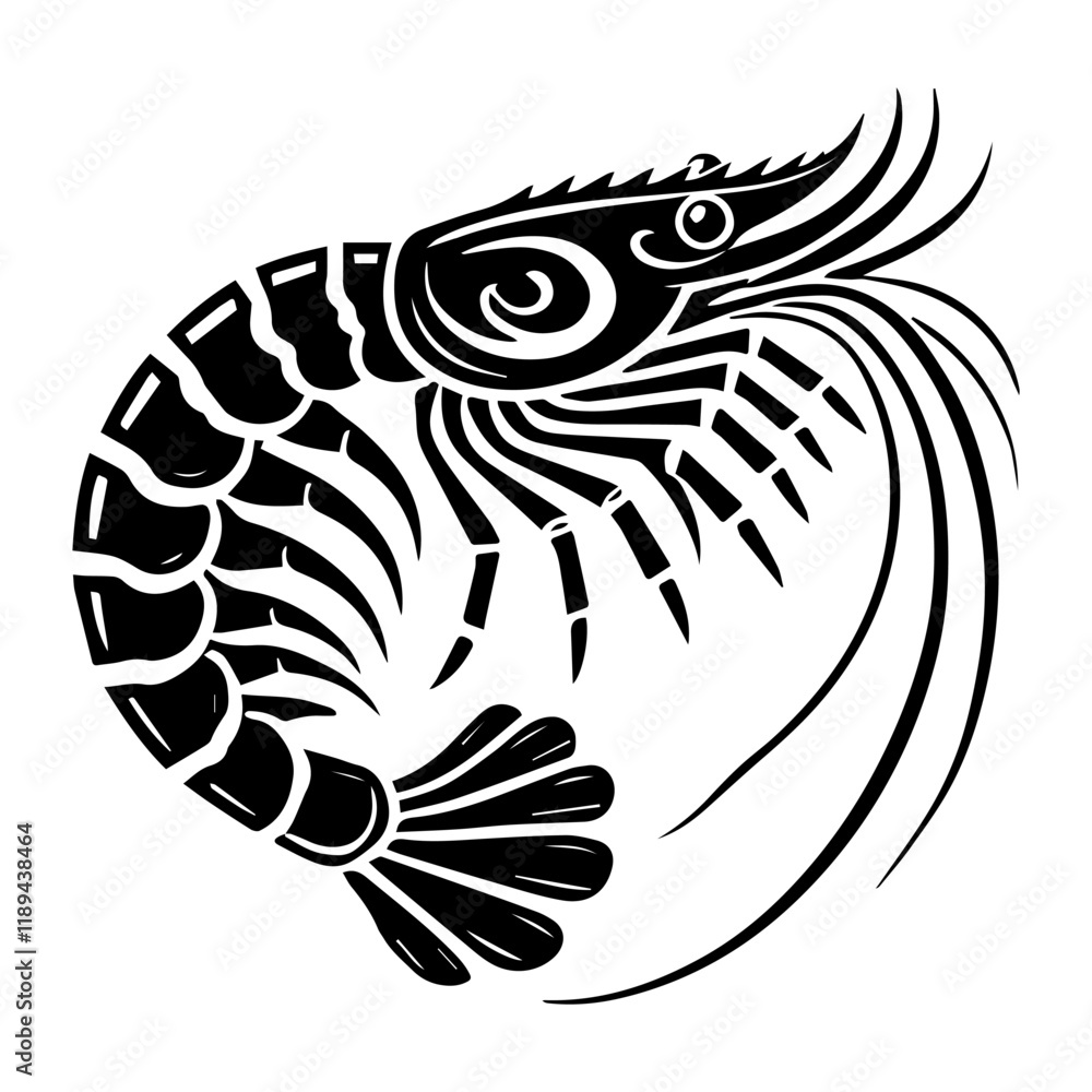 Simple Vector Icon of a Bavarian Fairy Shrimp – Logo Design Illustration Simple Vector Icon of a Bavarian Fairy Shrimp – Logo Design Illustration