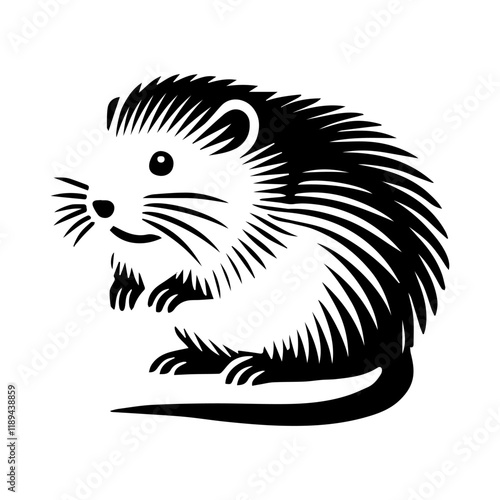 Simple Vector Icon of a Bavarian Pine Vole – Logo Design Illustration