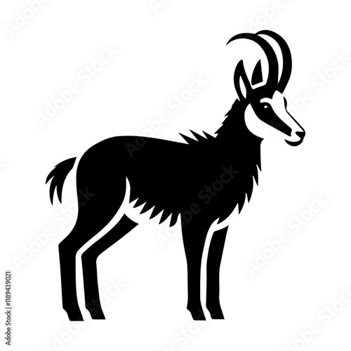 Simple Vector Icon of a chamois – Logo Design Illustration