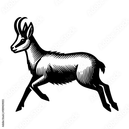 Simple Vector Icon of a chamois – Logo Design Illustration