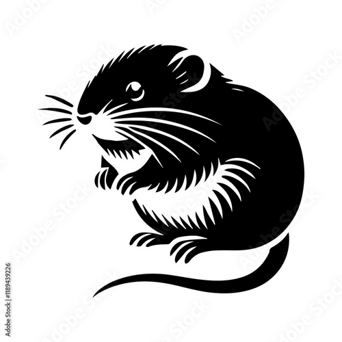 Simple Vector Icon of a Bavarian Pine Vole – Logo Design Illustration