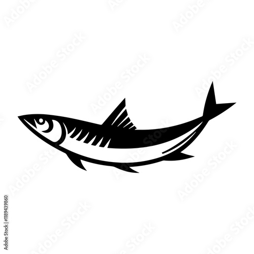 Simple Vector Icon of a herring fish – Logo Design Illustration