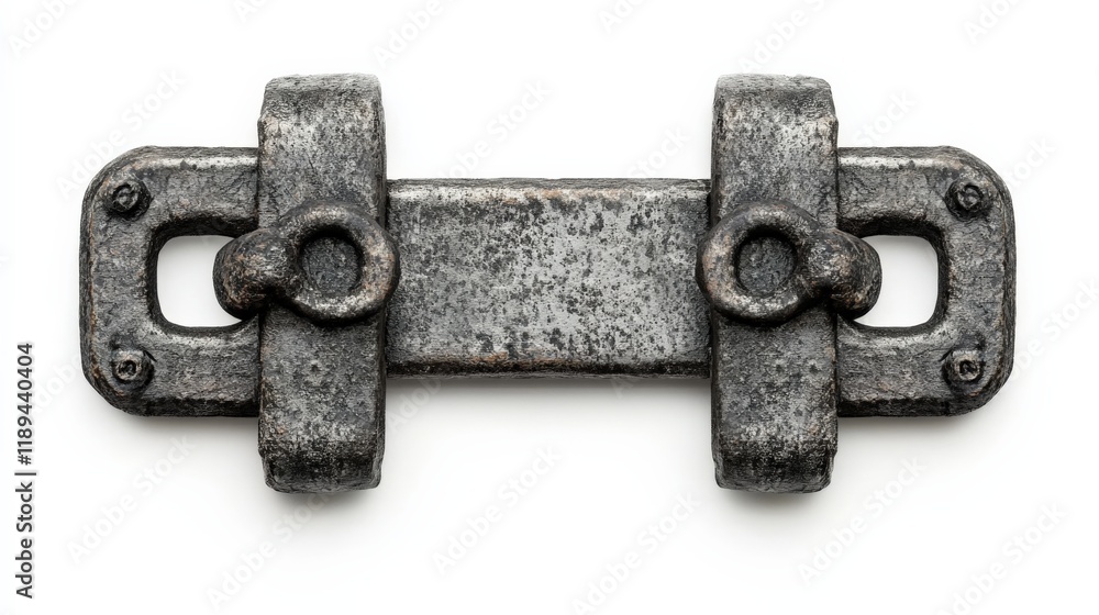 close up of a metal latch on a white background close up of a metal latch on a white background