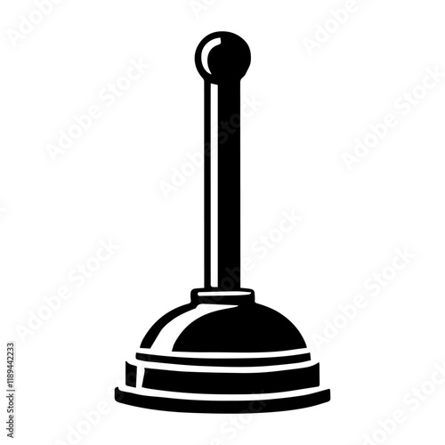 Simple Vector Icon of a Plunger – Logo Design Illustration