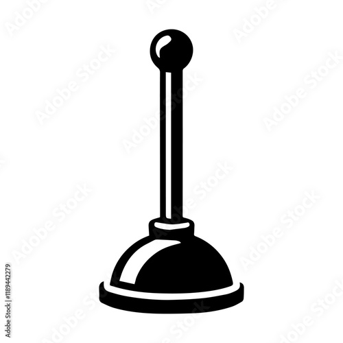 Simple Vector Icon of a Plunger – Logo Design Illustration
