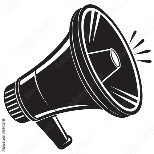 Loudspeaker icon silhouette isolated on white background