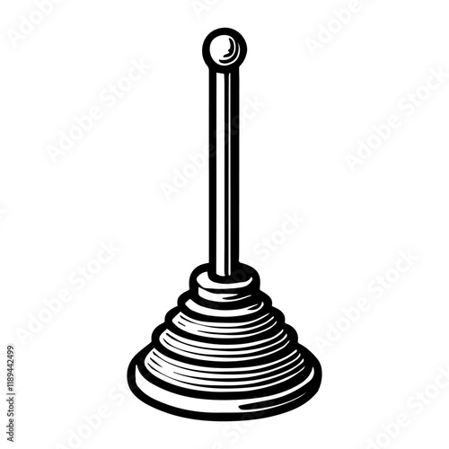 Simple Vector Icon of a Plunger – Logo Design Illustration
