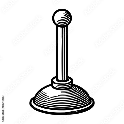 Simple Vector Icon of a Plunger – Logo Design Illustration