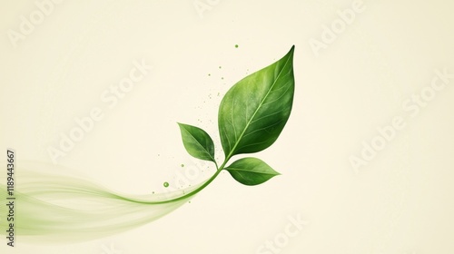 Green wellness icon with abstract swirls AR 169 quality