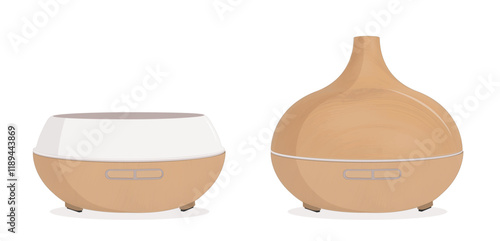 Vector illustration showing electric essential oil diffuser. Aromatherapy.