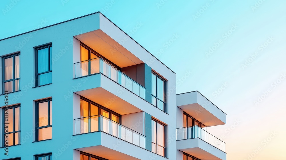 Modern Luxury Apartment Building with Scenic View Modern Luxury Apartment Building with Scenic View