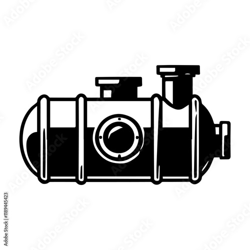 Simple Vector Icon of a Septic Tank – Logo Design Illustration