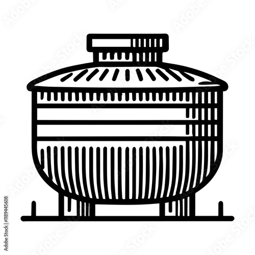 Simple Vector Icon of a Septic Tank – Logo Design Illustration