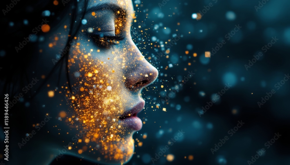 Ethereal Beauty of Stardust, A Portrait of Cosmic Grace and Luminous Particles Ethereal Beauty of Stardust, A Portrait of Cosmic Grace and Luminous Particles