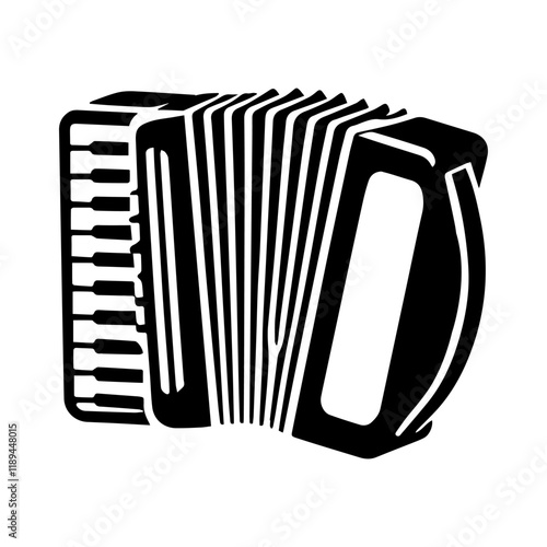 Simple Vector Icon of a Accordion – Logo Design Illustration