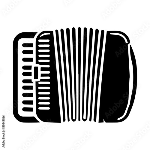 Simple Vector Icon of a Accordion – Logo Design Illustration
