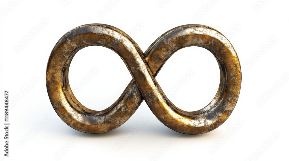 a rusty metal infinity symbol on a white background a rusty metal infinity symbol on a white background