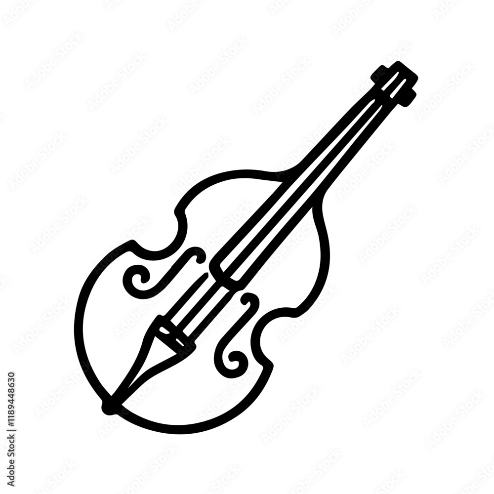 Obraz premium Simple Vector Icon of a Oompah Bass – Logo Design Illustration