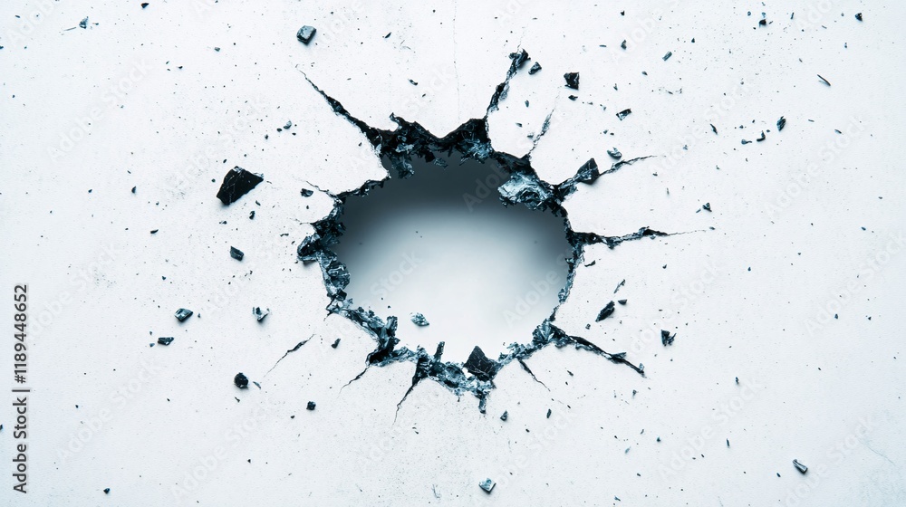 Obraz premium Cracked Wall Texture with Hole