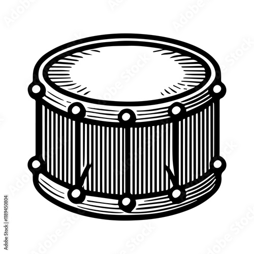 Simple Vector Icon of a  Drum – Logo Design Illustration
