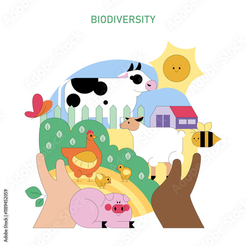 National Agriculture Day. Flat Vector Illustration