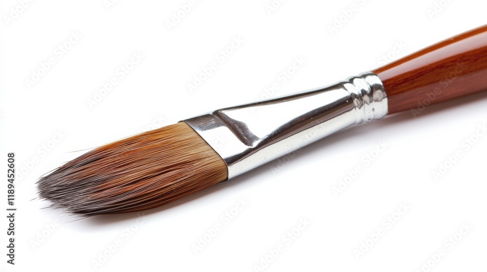 close up of a paintbrush with brown bristles close up of a paintbrush with brown bristles