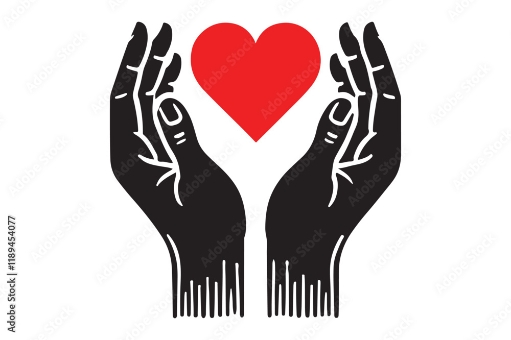 Obraz premium Heart in hands icon