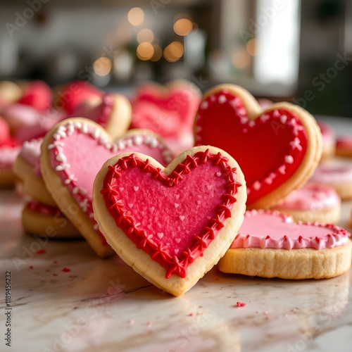 heart shaped cookies Valentines day