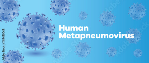 Human Metapneumovirus Banner. hMPV Virus Outbreak Pandemic Medical Background. Medical Healthcare and Science Backdrop photo