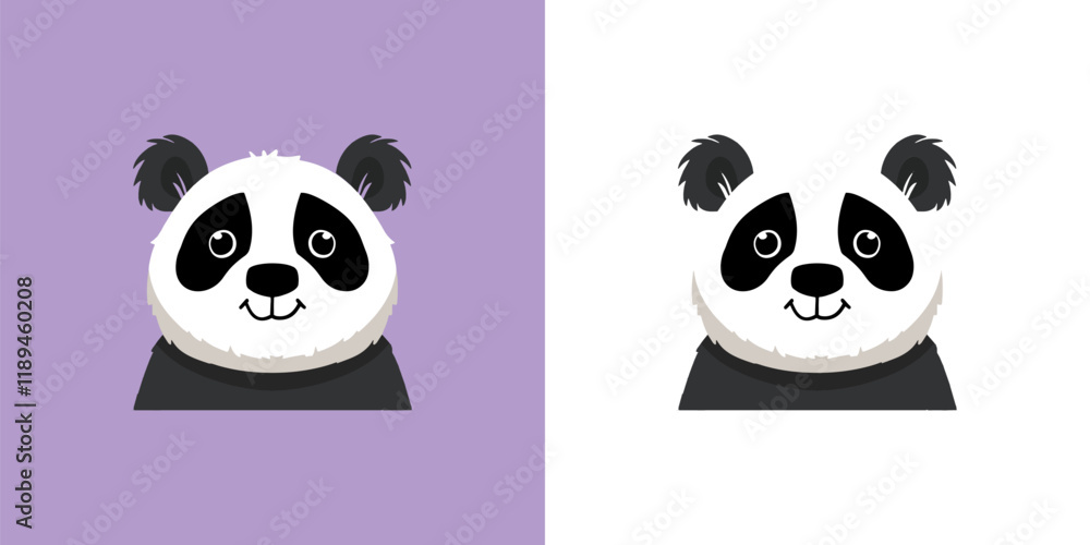 Obraz premium Abstract Cute Panda Drawing - Adorable contemporary Art for Kids